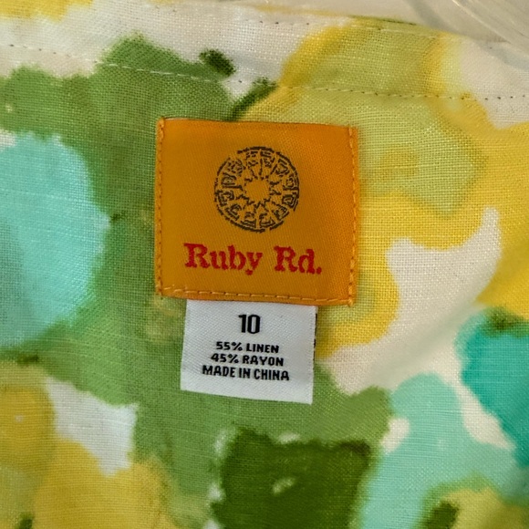 Ruby Rd. Multicolor Linen Blend Top - Picture 3 of 6